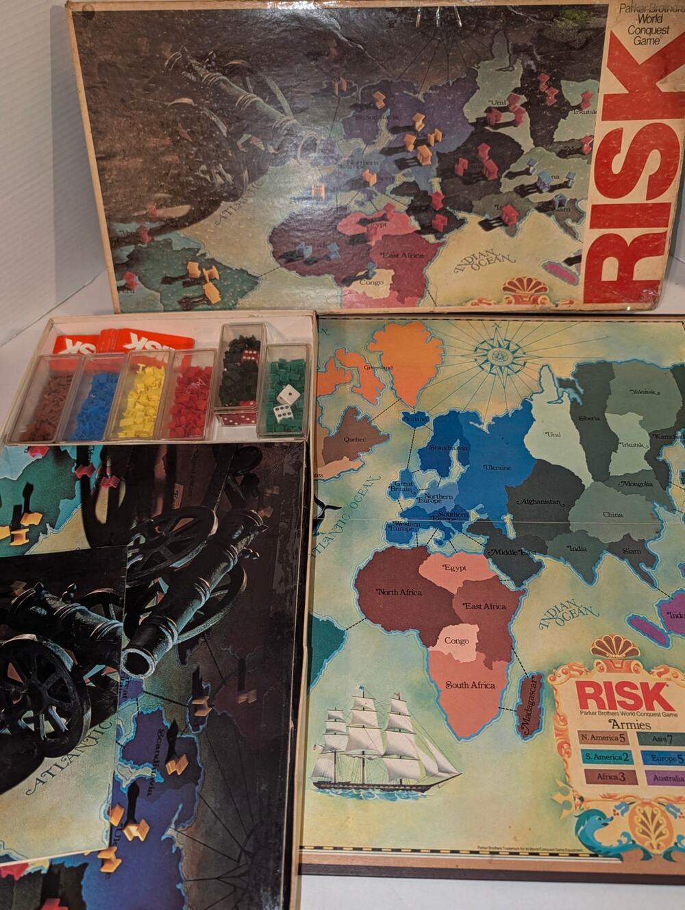 Vintage Risk Strategy Board Game Complete Parker Brothers